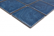 Échantillon manuel de carreaux de mosaïque céramique bleu glacé strié MOS14-0404_m