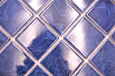 Échantillon manuel de carreaux de mosaïque céramique bleu cobalt bleu clair stries MOS14-0406_m