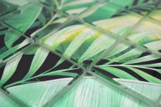 Échantillon manuel de mosaïque de verre Forêt pluviale Vert Feuilles optiques MOS88-Pic01_m