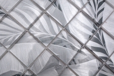 Motif manuel Mosaïque de verre Forêt pluviale Gris Aspect feuille MOS88-Pic03_m