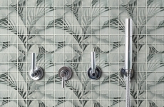Motif manuel Mosaïque de verre Forêt pluviale Gris Aspect feuille MOS88-Pic03_m