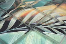 Motif manuel Mosaïque de verre Forêt pluviale Vert Marron Feuilles optiques MOS88-Pic07_m