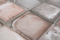Motif à main Mosaïque de verre Carreau de mosaïque Retro Vinatage Ciment Style Pastel Gris Beige MOS88-S08_m