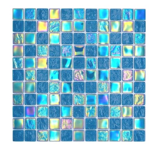 Échantillon manuel de mosaïque de verre carreau de mosaïque small flip flop irisé noir multicolore MOS65-S63_m
