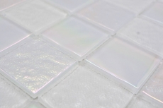 Échantillon manuel de mosaïque de verre carreau de mosaïque medio flip flop irisé blanc multicolore MOS66-S10-48_m