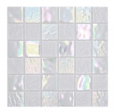 Échantillon manuel de mosaïque de verre carreau de mosaïque medio flip flop irisé blanc multicolore MOS66-S10-48_m