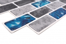 Échantillon manuel Film mosaïque autocollant vinyle rectangle composite gris bleu changeant MOS200-MS8_m