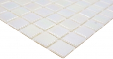 Motif manuel Mosaïque de verre Iridium Blanc Couleur Flip Flop MOS240-WA02-P_m