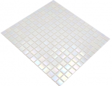 Motif manuel Mosaïque de verre Iridium Blanc Couleur Flip Flop MOS240-WA02-P_m