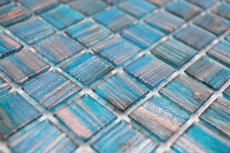 Motif main Mosaïque de verre Turquoise Bleu Perle Cuivre changeant MOS230-G62_m