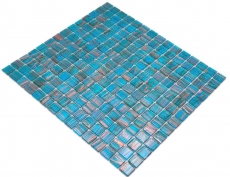 Motif main Mosaïque de verre Turquoise Bleu Perle Cuivre changeant MOS230-G62_m