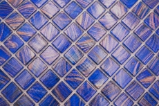 Motif main Mosaïque de verre Bleu Bleu signal Cuivre changeant MOS230-G17_m