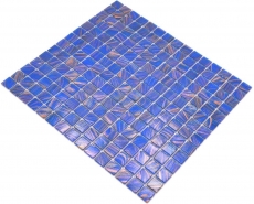 Motif main Mosaïque de verre Bleu Bleu signal Cuivre changeant MOS230-G17_m