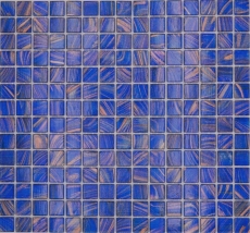 Motif main Mosaïque de verre Bleu Bleu signal Cuivre changeant MOS230-G17_m