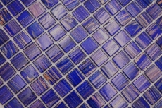 Motif manuel Mosaïque de verre Bleu foncé Bleu outremer Cuivre changeant MOS230-G19_m