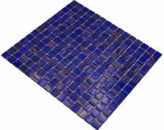 Motif manuel Mosaïque de verre Bleu foncé Bleu outremer Cuivre changeant MOS230-G19_m