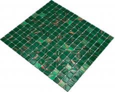 Motif manuel Mosaïque de verre Vert opale Cuivre changeant MOS230-G28_m
