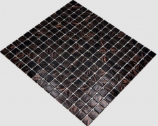 Échantillon manuel de mosaïque de verre Noir cuivre irisé MOS230-G49_m