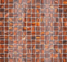 Motif à main Mosaïque de verre Marron foncé Or cuivre changeant MOS230-G36_m