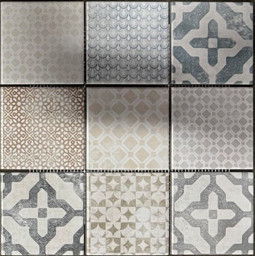 Jasba Pattern mosaïque céramique grès multicolore mat rétro cuisine salle de bain douche MOSJBPV20 1 tapis