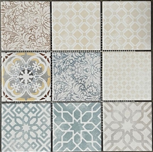 Jasba Pattern mosaïque céramique grès multicolore mat rétro cuisine salle de bain douche MOSJBPV20 1 tapis