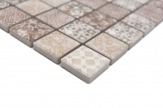Jasba Pattern Mosaïque Céramique Grès beige-brun mat aspect rétro Cuisine Salle de bains Douche MOSJBPV01 1 tapis