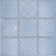 Jasba Clara mosaïque céramique grès bleu nordique brillant aspect rétro cuisine salle de bains douche MOSJBC135 1 tapis