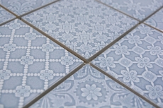 Jasba Clara mosaïque céramique grès bleu nordique brillant aspect rétro cuisine salle de bains douche MOSJBC135 1 tapis