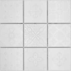 Jasba Clara mosaïque grès cérame iceland white brillant aspect rétro cuisine salle de bain douche MOSJBC139 1 tapis