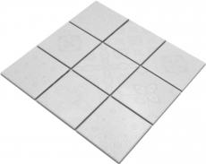 Jasba Clara mosaïque grès cérame iceland white brillant aspect rétro cuisine salle de bain douche MOSJBC139 1 tapis