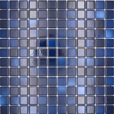Jasba Agrob Buchtal Fresh Mosaïque Céramique Grès cérame deep blue mix brillant Cuisine Salle de bains Douche MOSJBF217 1 tapis