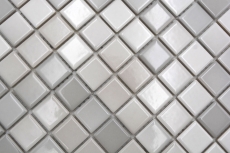 Jasba Agrob Buchtal Fresh Mosaïque Céramique Grès cérame warm grey mix brillant Cuisine Salle de bains Douche MOSJBF220 1 tapis
