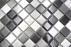 Jasba Agrob Buchtal Fresh Mosaïque Céramique Grès cérame white grey mix brillant Cuisine Salle de bains Douche MOSJBF221 1 tapis