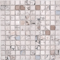 Jasba Agrob Buchtal Fresh Marble & More Mosaïque Céramique Grès illusion beige brillant Aspect mamelonné Cuisine Salle de bains Douche MOSJBMM18 1 tapis