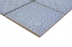 Mosaïque céramique Jasba nordic blue brillant rétro mur cuisine carrelage salle de bain mur douche / 10 tapis mosaïque