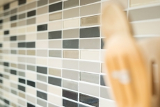 Mosaïque Carreau céramique beige clair gris bâtonnets verre non émaillé MOS24-CUSTG61_f