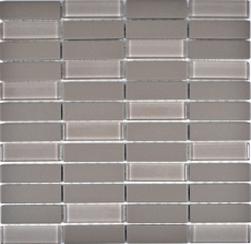 Mosaïque Carreau céramique Bâtonnets gris non émaillé Verre MOS24-0204_f