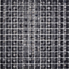 Mosaïque de verre QUADRAT CRYSTAL GLITZER NOIR / 10 plaques de mosaïque MOS130-X826_f