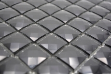 Mosaïque de verre QUADRAT CRYSTAL GLITZER NOIR / 10 plaques de mosaïque MOS130-X826_f