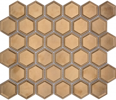 HEXAGON BRONZE HONEYCOMB / 10 plaques de mosaïque 14-09BR_f