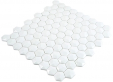 Mosaïque de verre Hexagonal Mosaïque hexagonale blanche 3D Carreaux de mosaïque murale Miroir de carrelage cuisine salle de bain MOS11-AR01