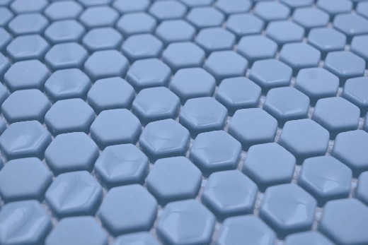 échantillon manuel Hexagon Enamel mix bleu brillant/mat mur carrelage cuisine douche bain MOS140-0401_m