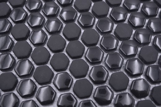 échantillon manuel Hexagon Enamel mix noir brillant/mat mur carrelage cuisine douche bain MOS140-0301_m