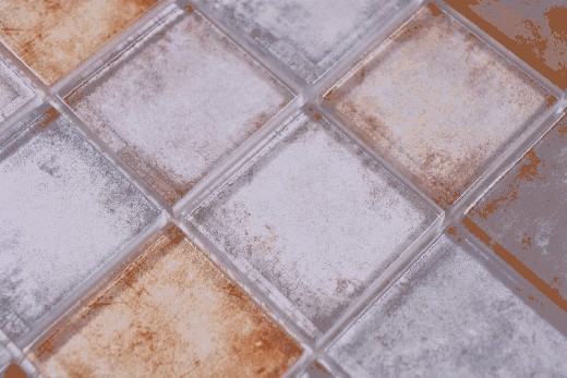 Motif main carré mosaïque de verre Crystal mix Color mur carrelage cuisine douche salle de bain MOS88-0412_m