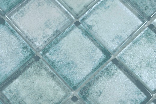 Motif main carré mosaïque de verre Crystal mix vert mur carrelage cuisine douche salle de bain MOS88-0050_m