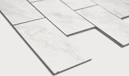 Échantillon manuel Rectangle AC aspect pierre Carrara Subway Level glossy mur carrelage cuisine douche bain MOS200-CLG_m
