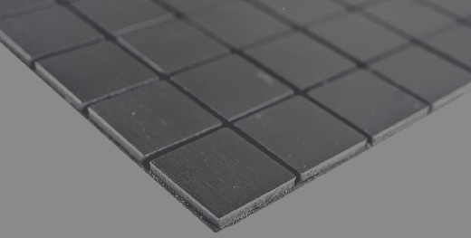 Motif manuel carré Alu noir Silk Brushed Mur Miroir à carreaux MOS200-L3B_m