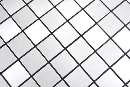 échantillon manuel carré Alu Silver Silk Brushed mur carrelage MOS200-L7S_m