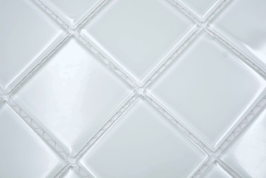 échantillon manuel carré Crystal blanc uni mur carrelage cuisine douche bain MOS78-0101_m