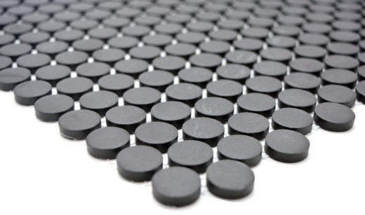 Motif main carreau de mosaïque céramique bouton noir non émaillé MOS10-0304-R10_m